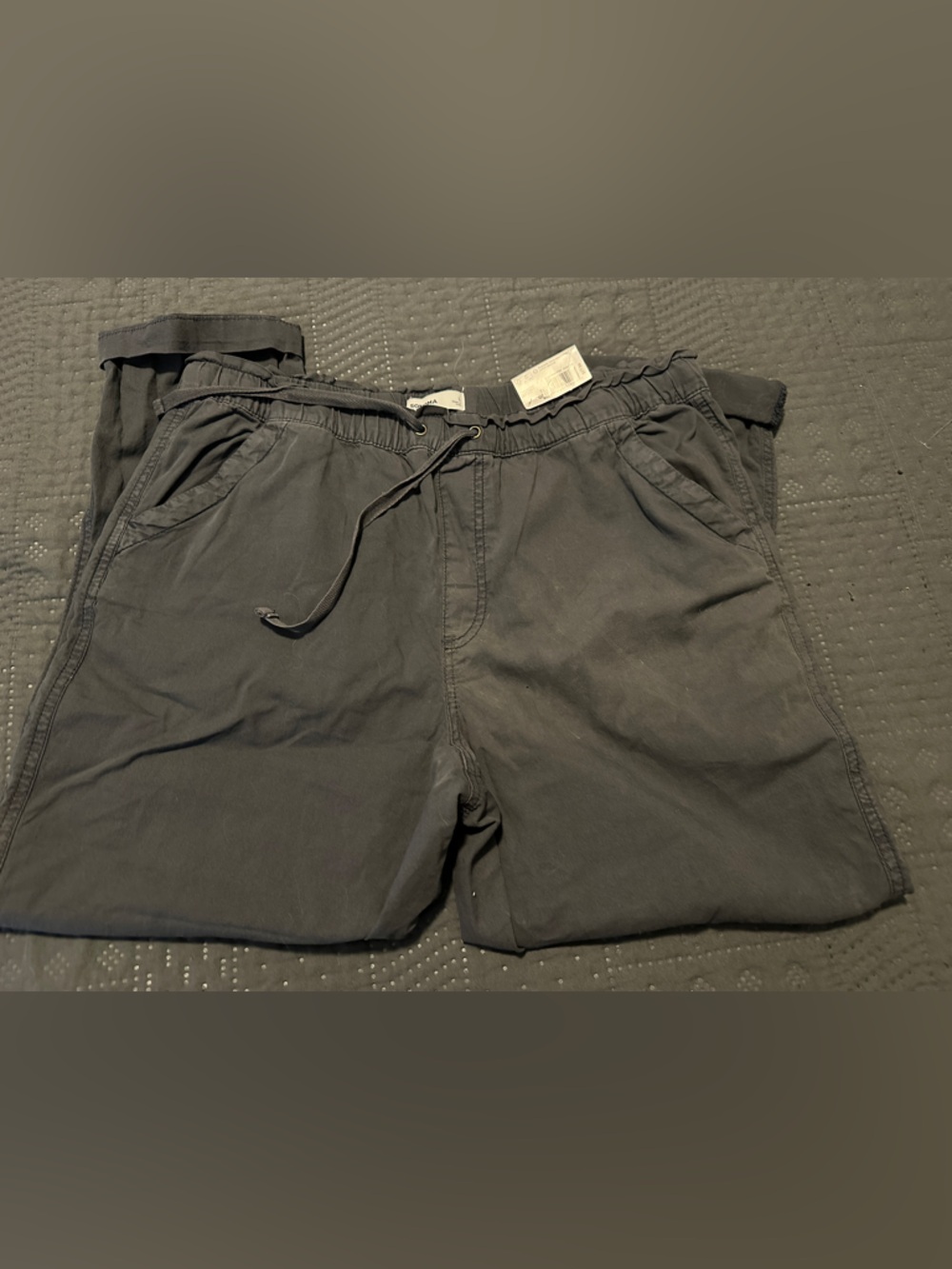 Sonoma Blue Drawstring Mid Rise Capris with Drawstring Size L